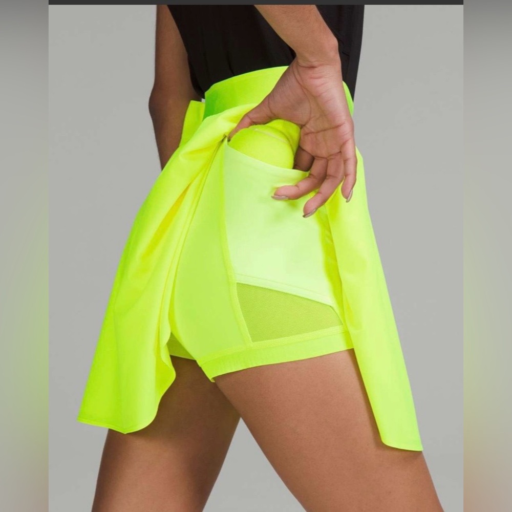 🍋Lululemon Court Rival High-Rise Skirt Long Size 10 Highlight Yellow W8ABUT🍋 - Picture 2 of 16